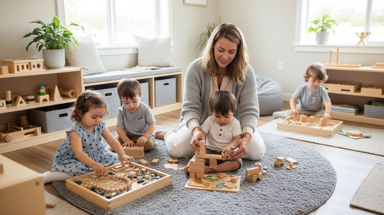 montessori toys, educational playroom, children learning