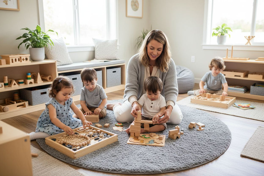 montessori toys, educational playroom, children learning