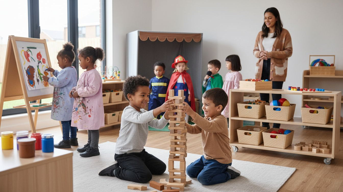 play-based classroom scene