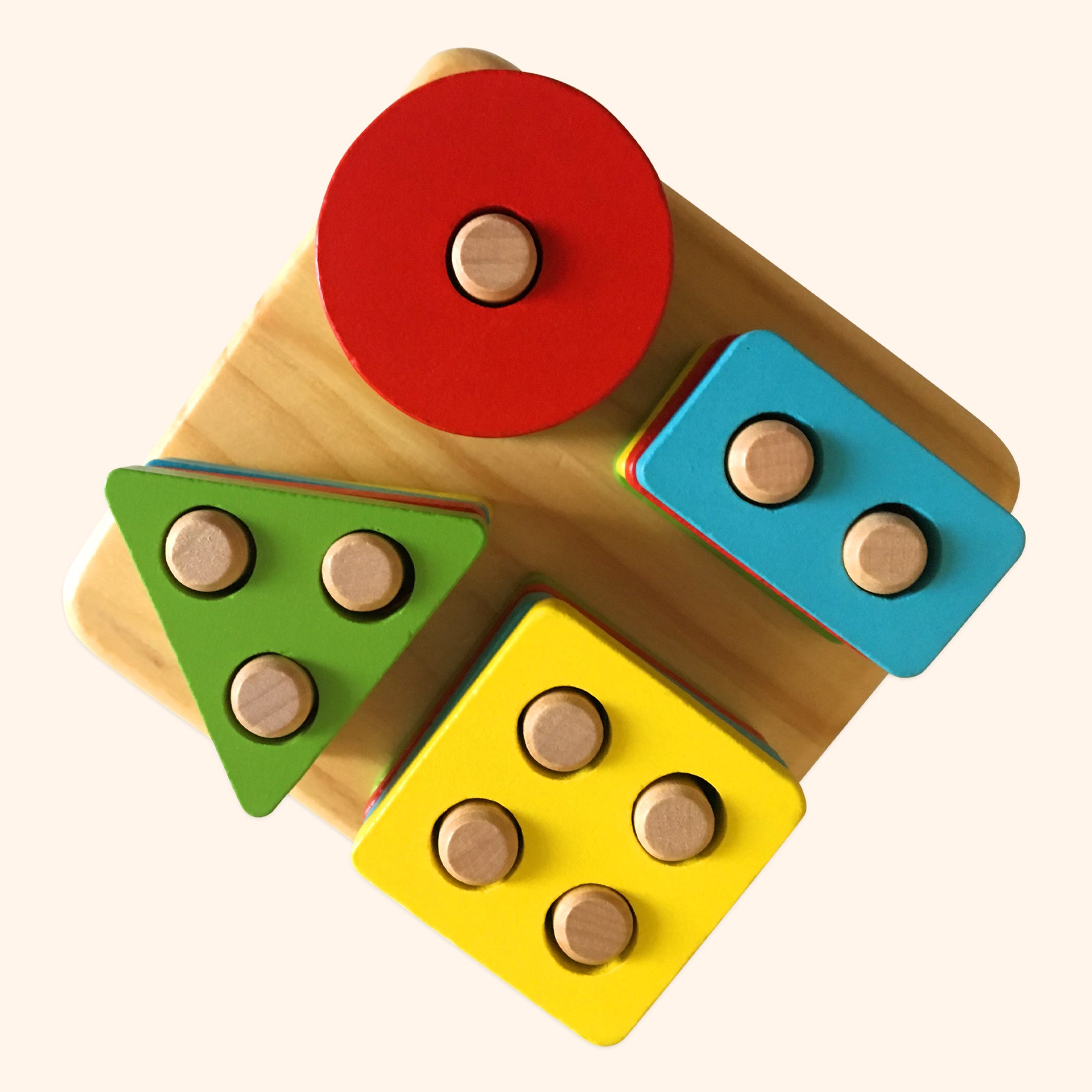 Bee Smart Wooden Stack & Learn Geometric Shape Puzzle by Bee Smart - Learning Bugs UK