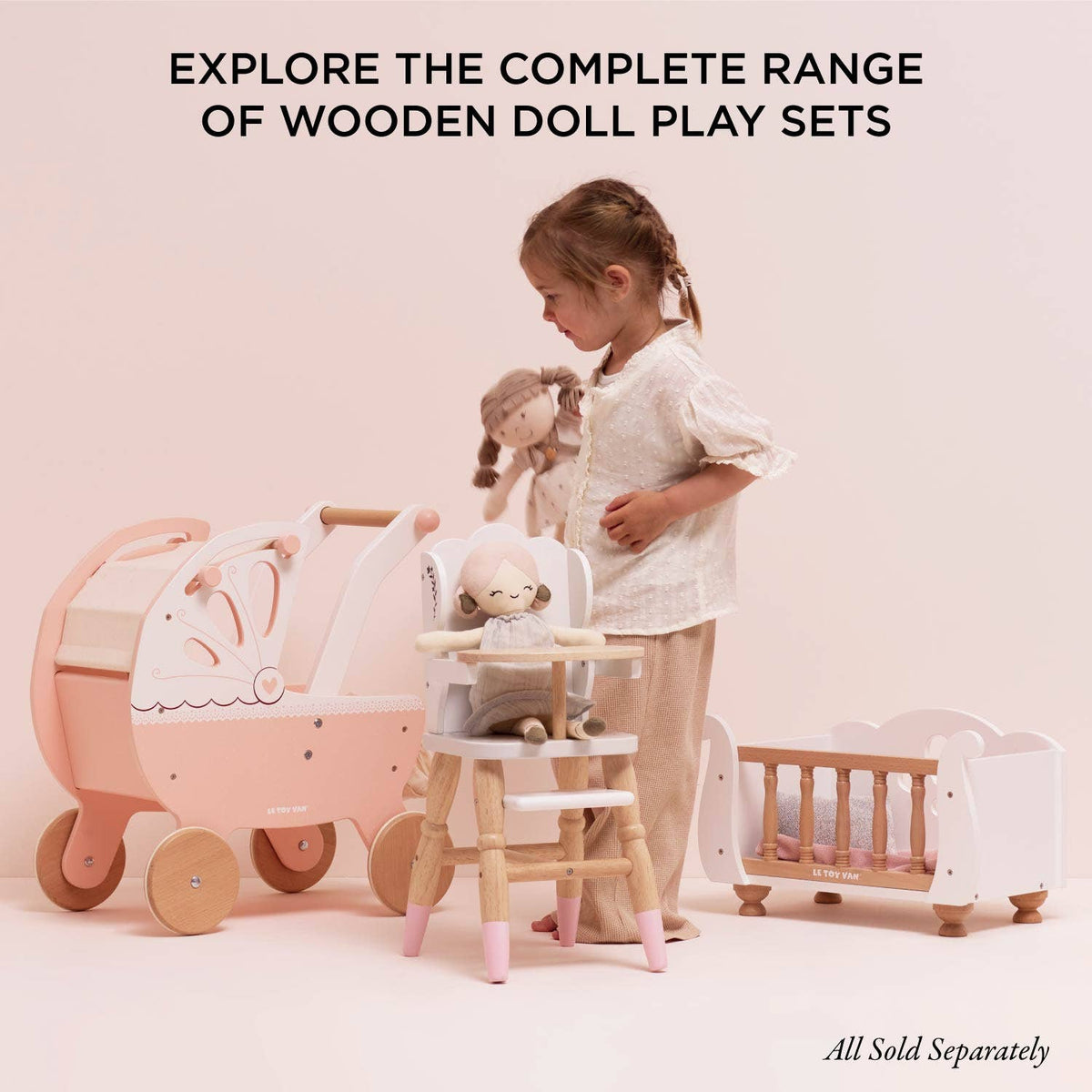 Le Toy Van wooden dolls cot, photo 7 of 8