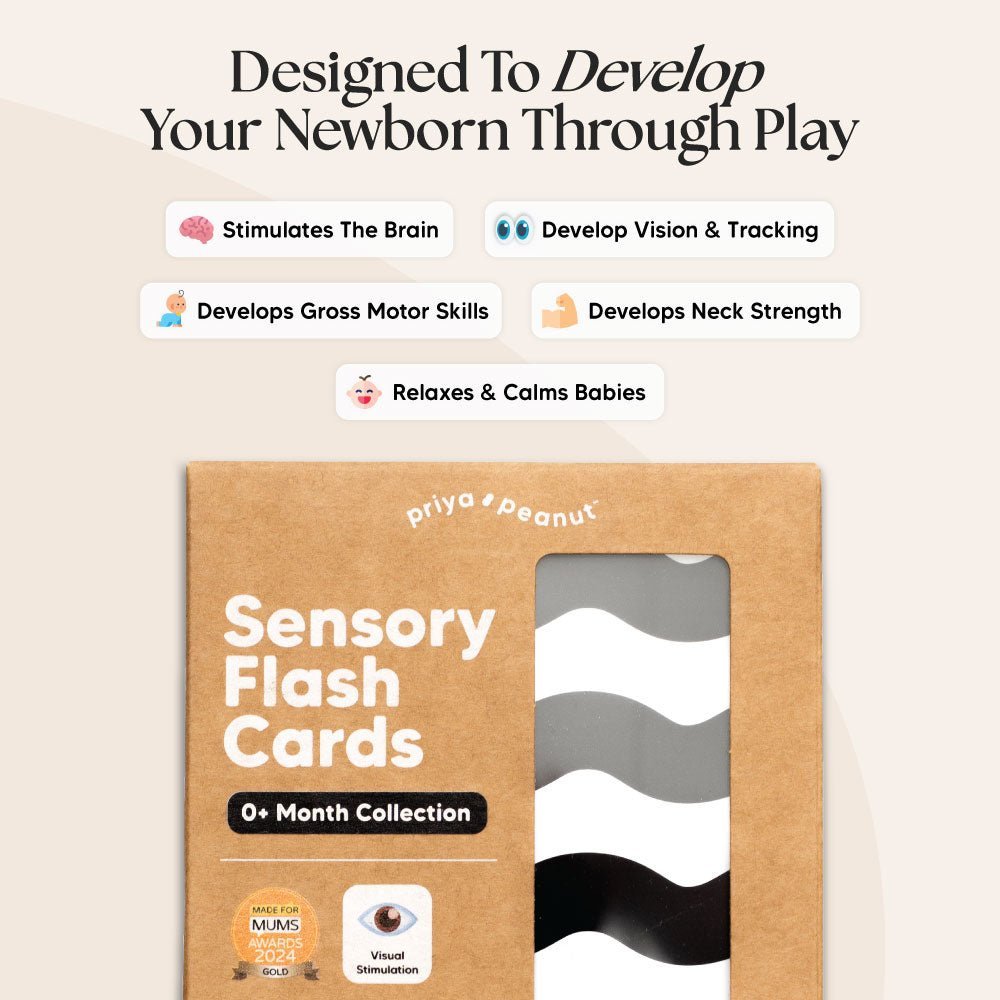 Newborn Sensory Cards – Baby Development Cards for children, available at Learning Bugs UK