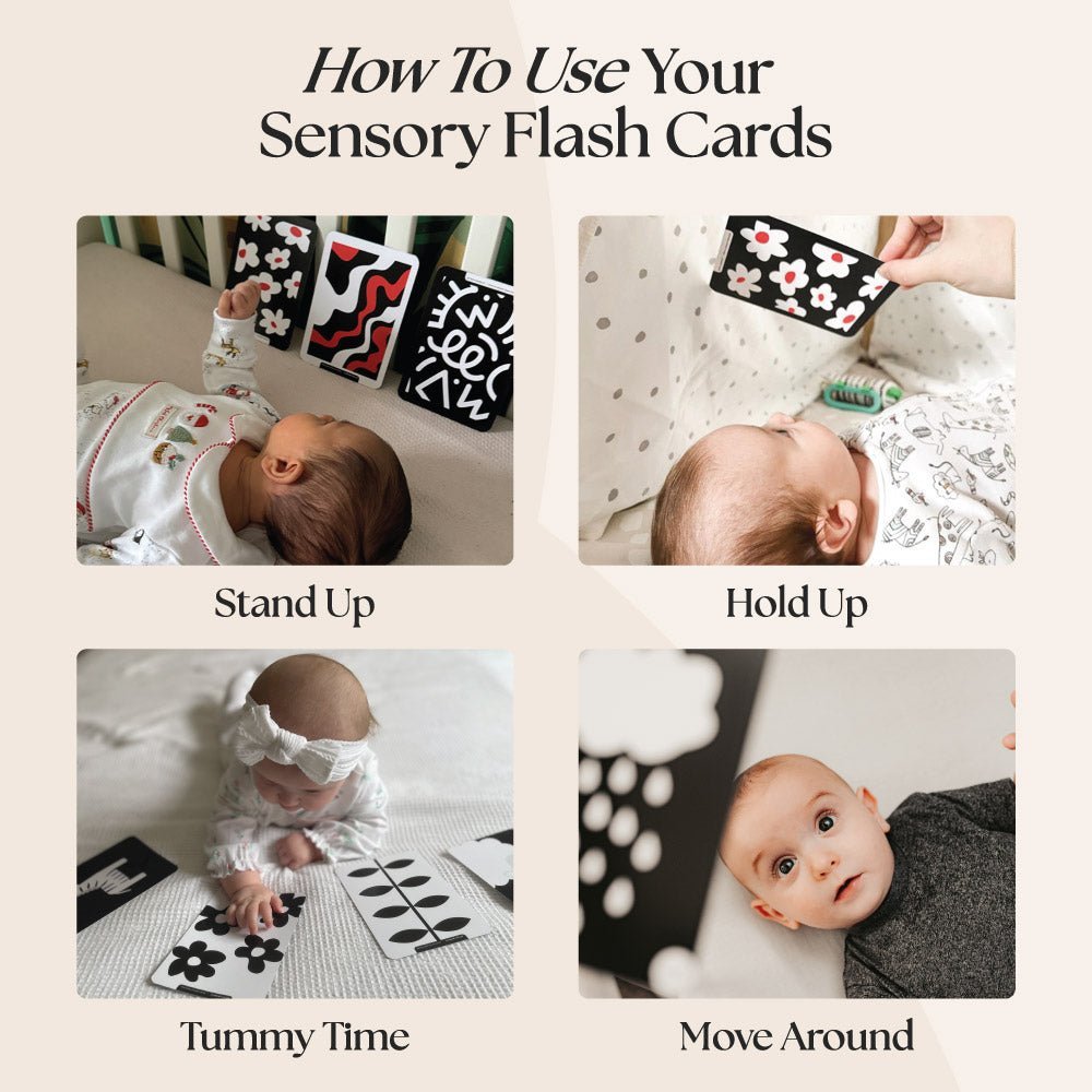 Newborn Sensory Cards – Baby Development Cards for children, available at Learning Bugs UK