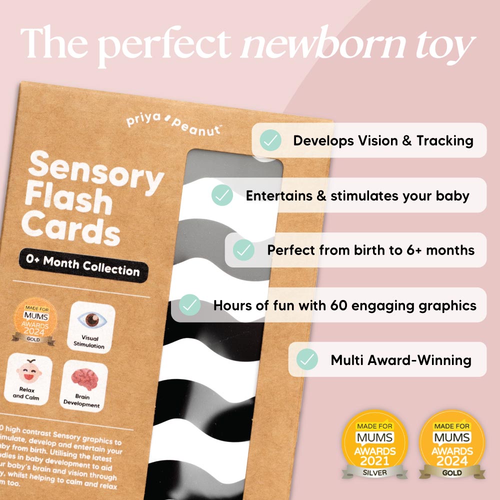 Newborn Sensory Cards – Baby Development Cards for children, available at Learning Bugs UK