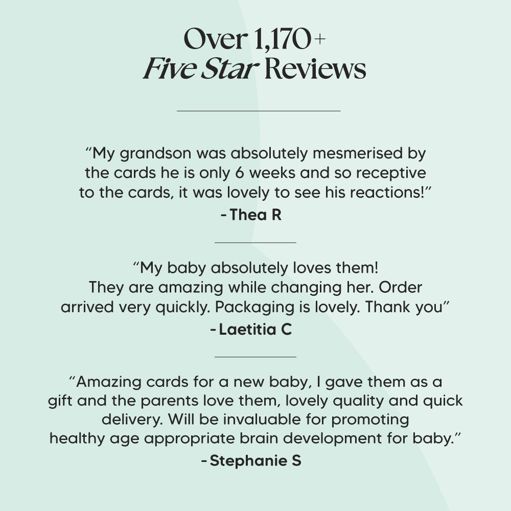 Newborn Sensory Cards – Baby Development Cards for children, available at Learning Bugs UK