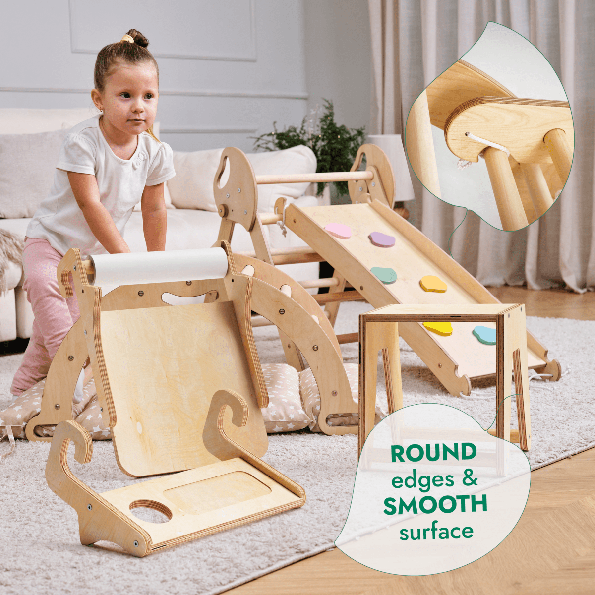 Goodevas 5 in 1 Montessori Climbing Frame – 5in1 Playsets for children, available at Learning Bugs UK