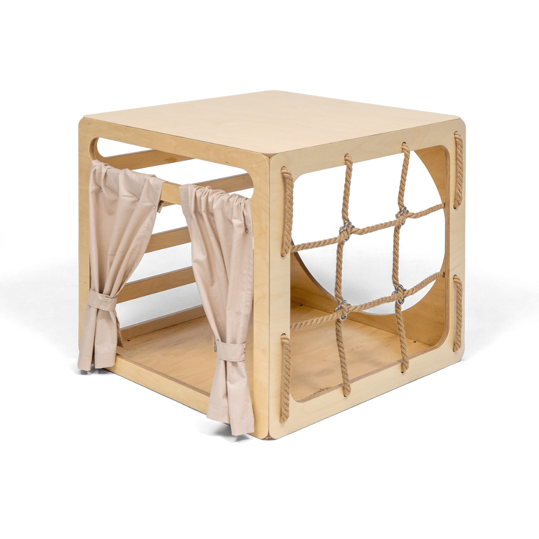 Ette Tete CUBITRI Climbing Cube, Wooden Montessori Play Cube – Climbing Cube for children, available at Learning Bugs UK