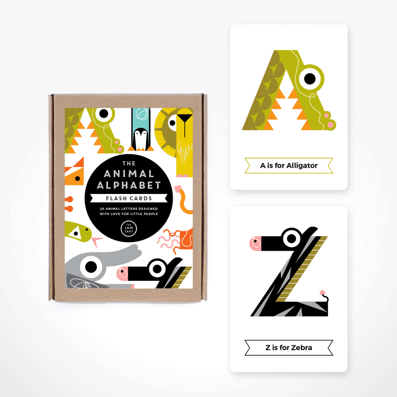 Animal Alphabet Flash Cards by The Jam Tart - Learning Bugs UK
