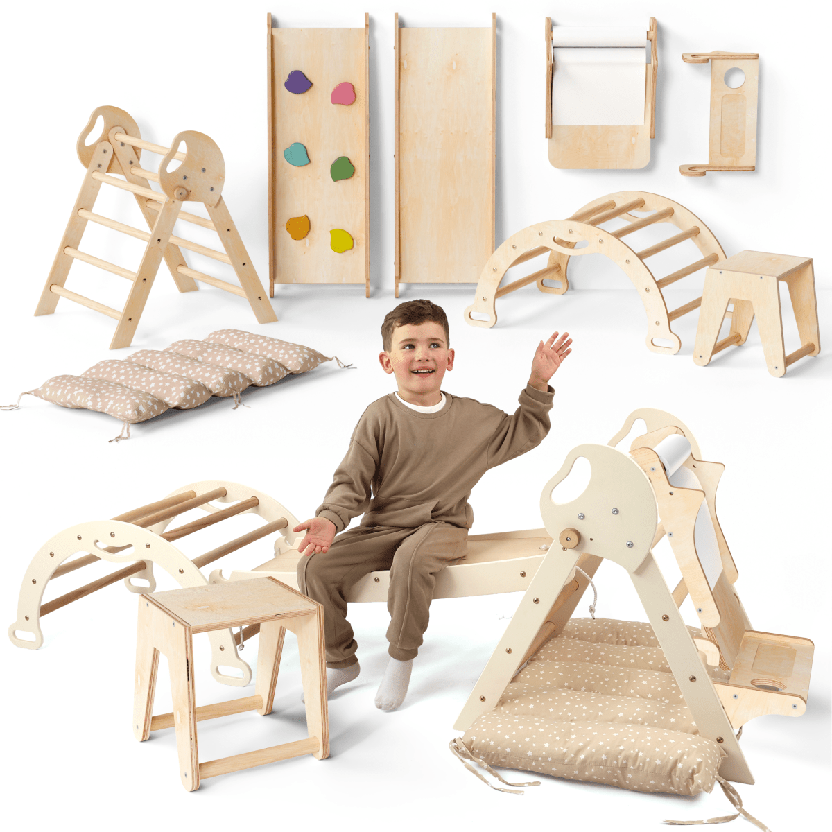 Goodevas 5 in 1 Montessori Climbing Frame – 5in1 Playsets for children, available at Learning Bugs UK