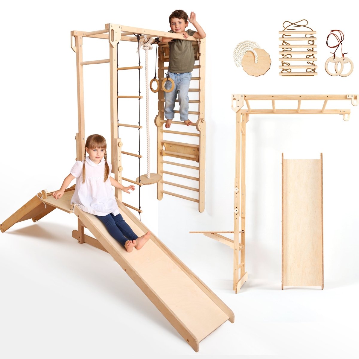 Goodevas 7 in 1 Swedish Wall Climbing Set – Swedish wall for children, available at Learning Bugs UK