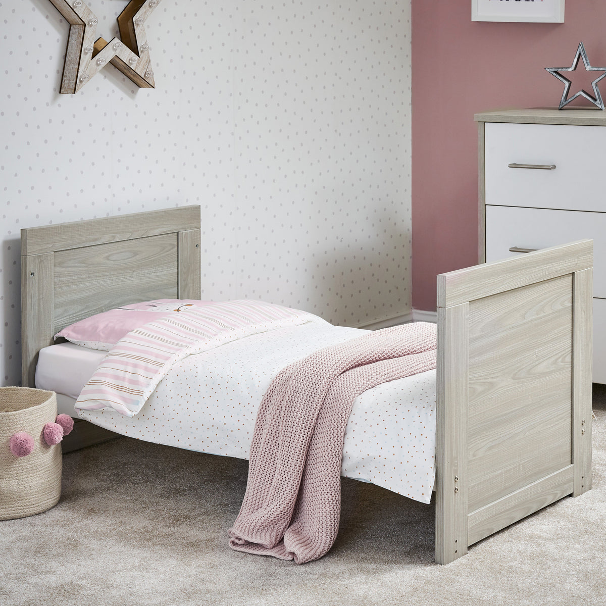Obaby Nika Mini 2 Piece Room Set - Grey Wash & White