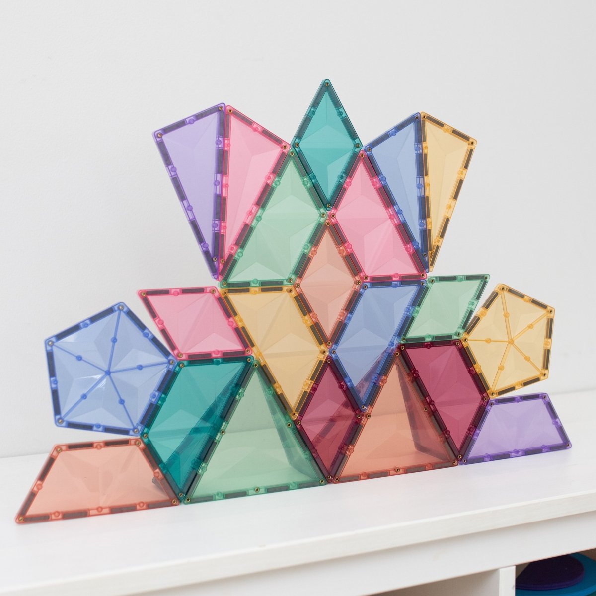 Connetix Magnetic Tiles 48 Piece Pastel Shape Expansion Pack, view 8