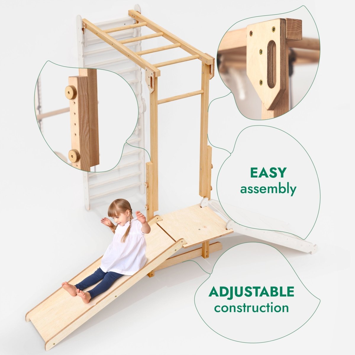 Goodevas 7 in 1 Swedish Wall Climbing Set – Swedish wall for children, available at Learning Bugs UK