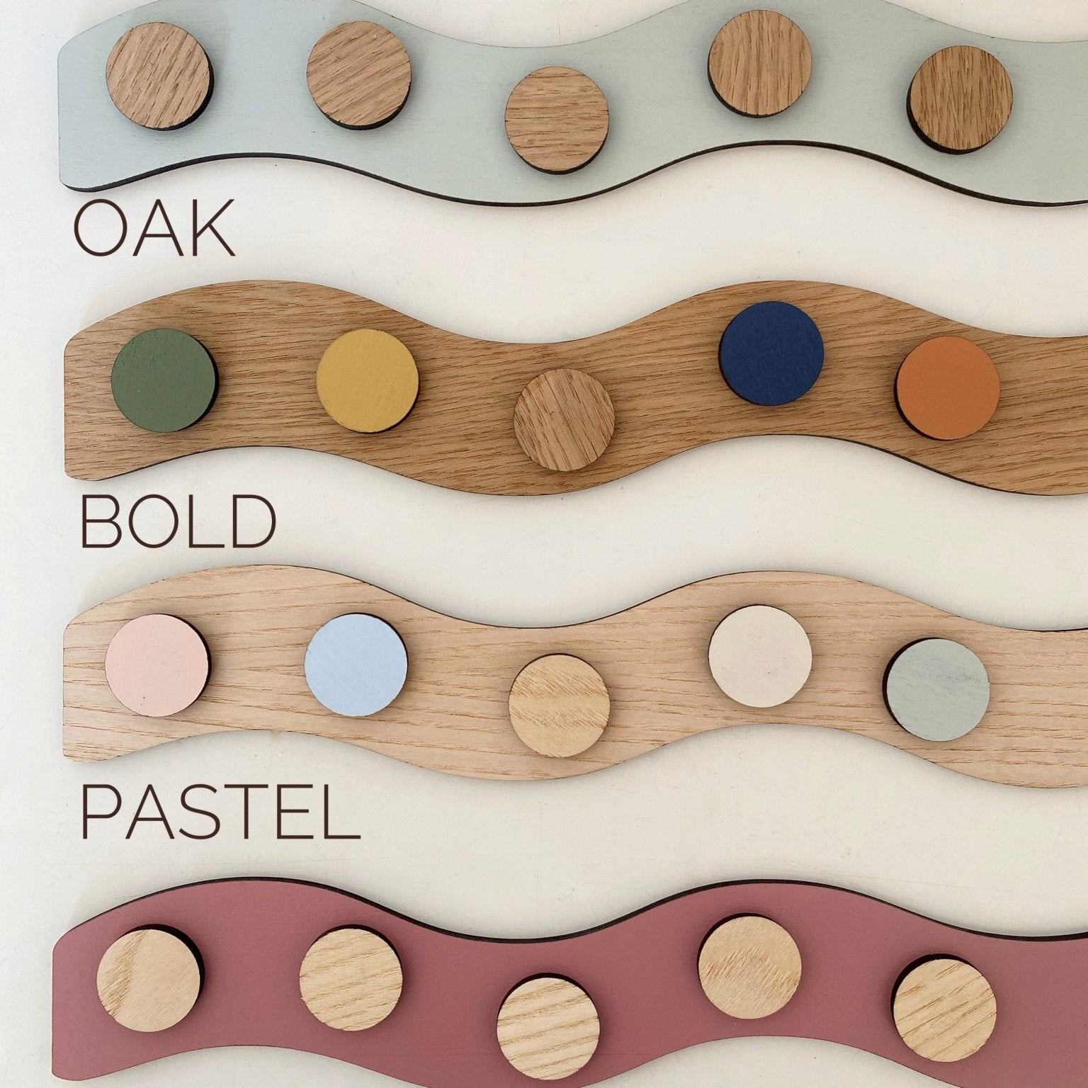 Buy The Art Display Bar - Wavy - Oak | Wall Hangings / Display for kids by Learning Bugs UK