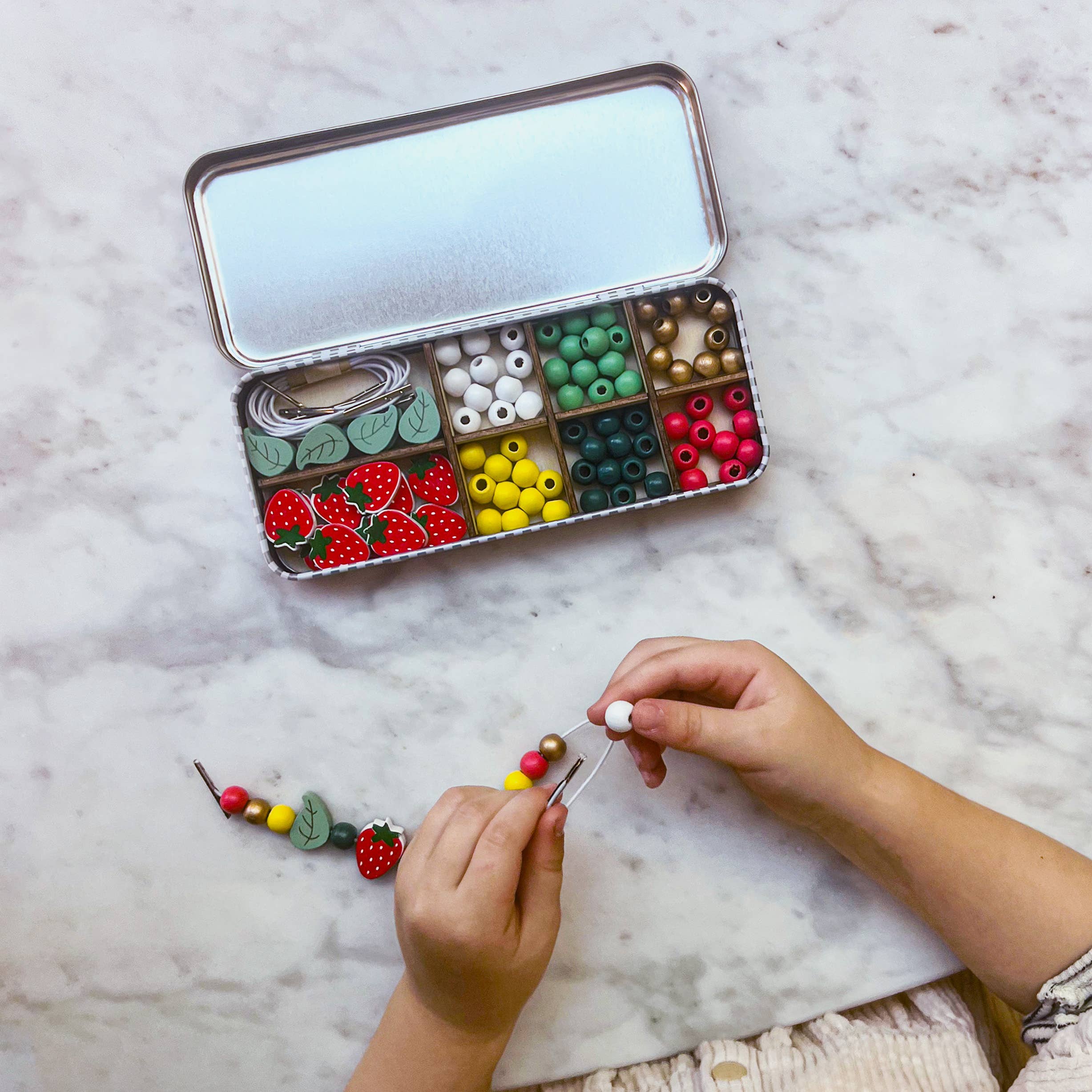 Buy Strawberry Bracelet Bead Kit | Art and Craft Box for kids by Learning Bugs UK