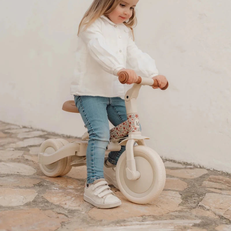 Little Dutch 4 in 1 Trike with Push Bar - Off White – Trikes for children, available at Learning Bugs UK