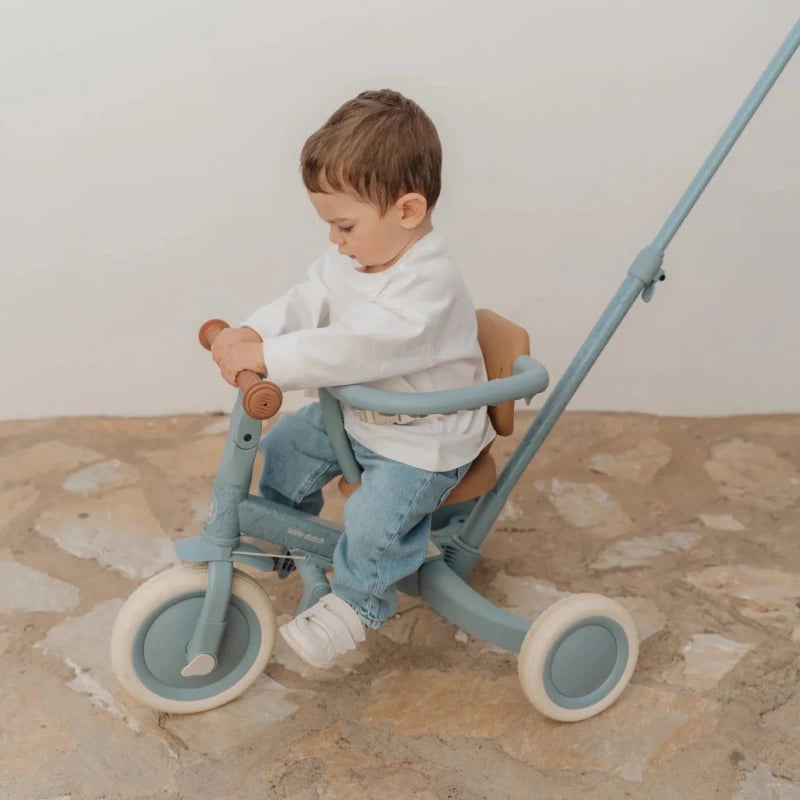Little Dutch 4 in 1 Trike with Push Bar - Blue – Trikes for children, available at Learning Bugs UK