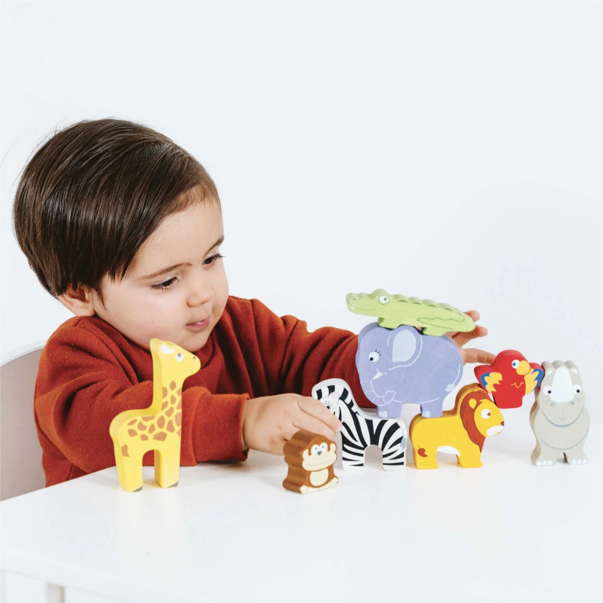 Le Toy Van - Africa Stacking Animals & Bag by Lauvely - Learning Bugs UK