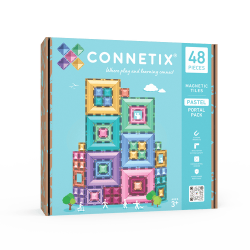 Connetix Magnetic Tiles 48 Piece Pastel Portal Pack