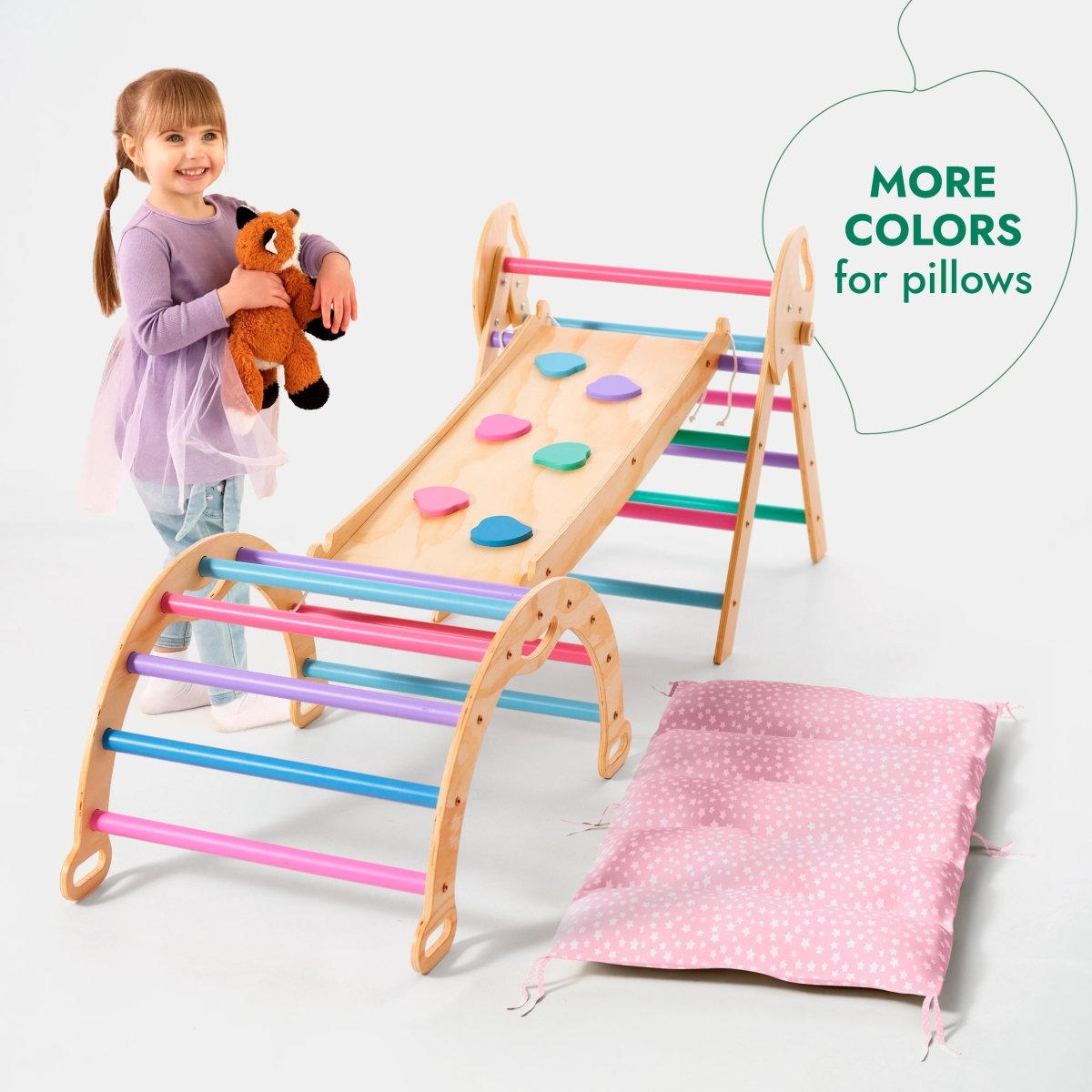 Goodevas 4 in 1 Montessori Climbing Set – Pastel – 4in1 Playsets for children, available at Learning Bugs UK