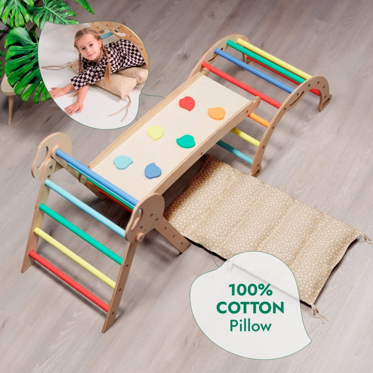 Goodevas 4 in 1 Montessori Climbing Set – Rainbow – 4in1 Playsets for children, available at Learning Bugs UK