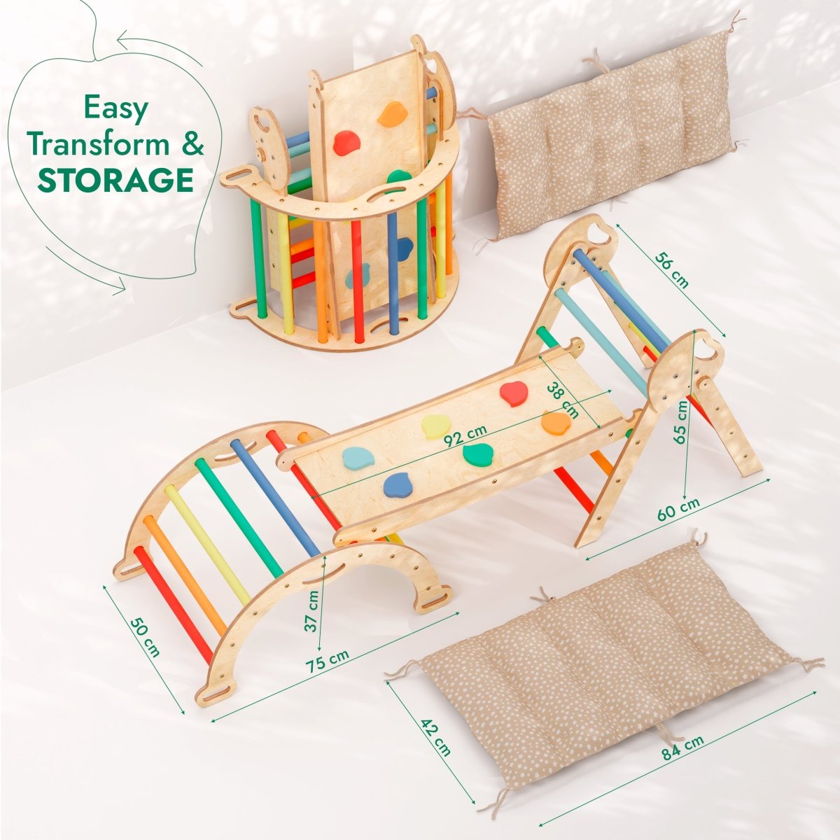 Goodevas 4 in 1 Montessori Climbing Set – Rainbow – 4in1 Playsets for children, available at Learning Bugs UK