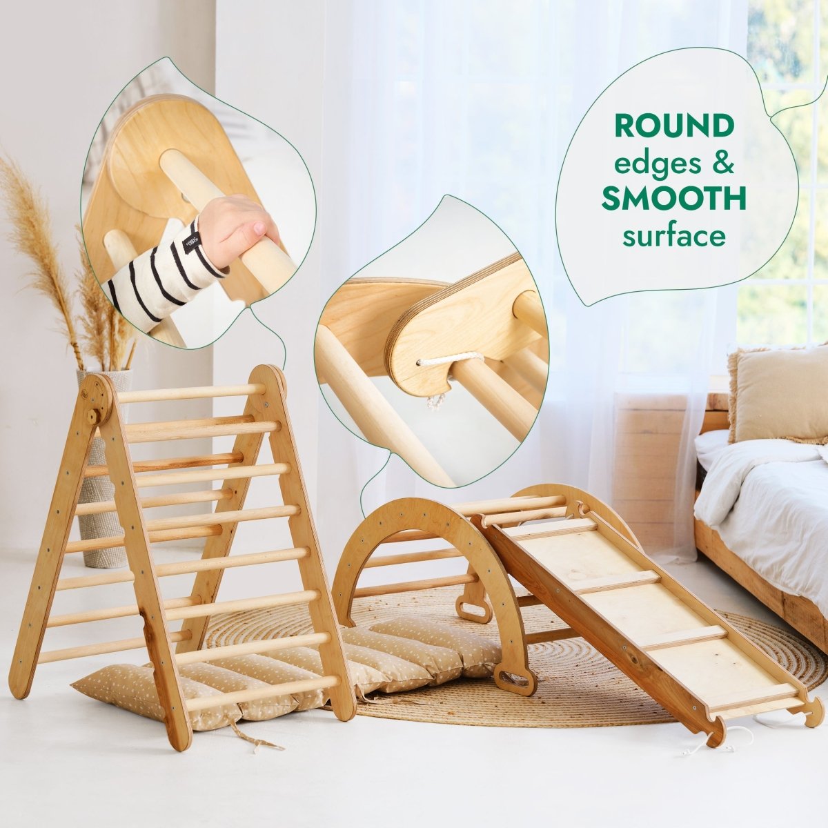 Goodevas 4 in 1 Montessori Climbing Frame with Cushion – Climbing Frame for children, available at Learning Bugs UK