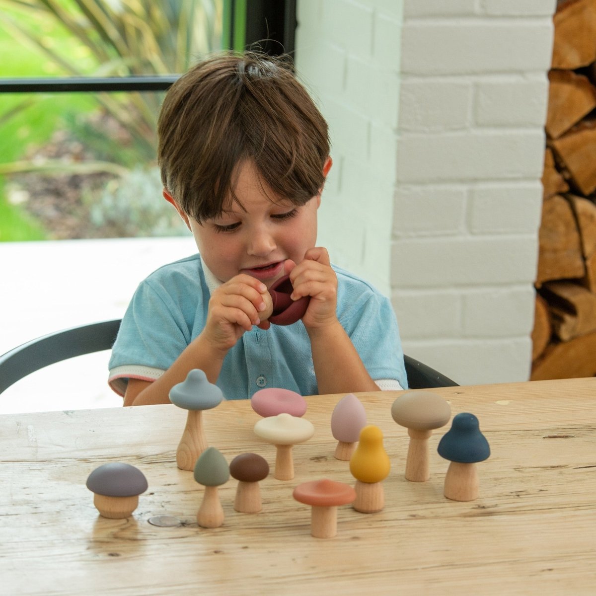 SiliSoft® Woodland Mushroom Set (Earth) – Baby Toys & Activity Equipment for children, available at Learning Bugs UK