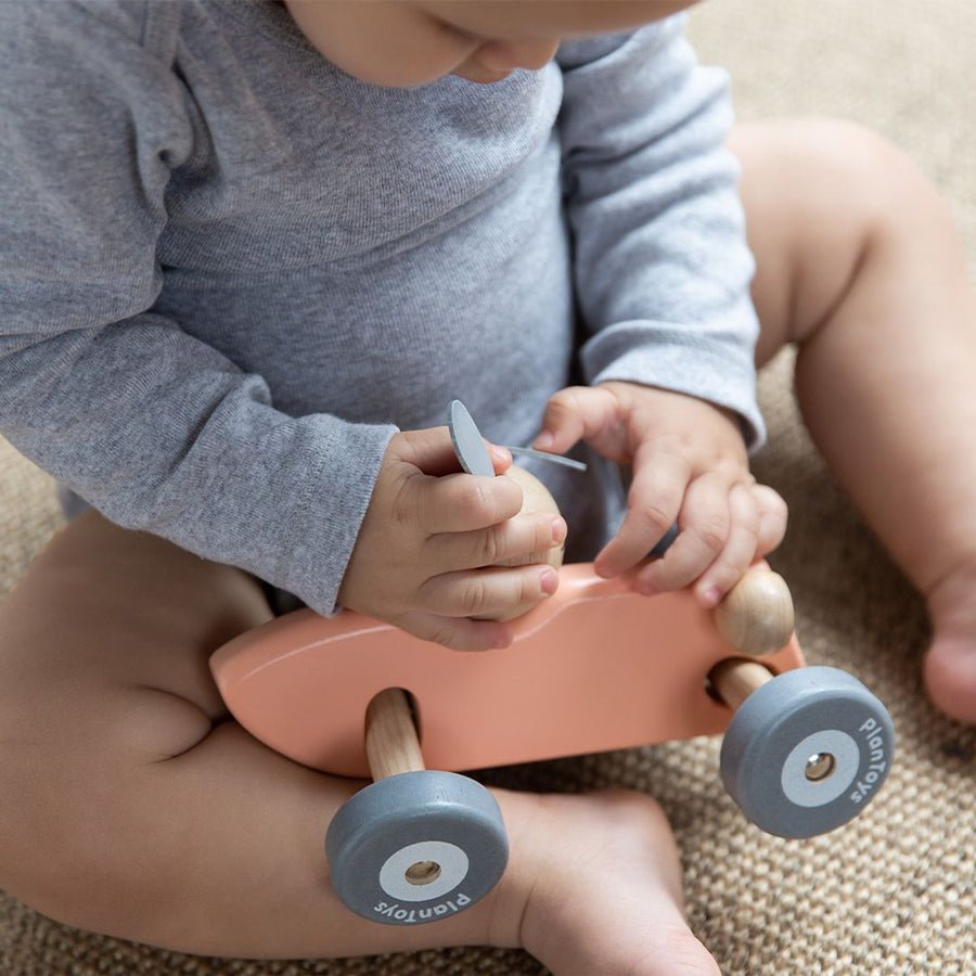 PlanToys Bunny Racing Car – Baby Sensory Toys for children, available at Learning Bugs UK