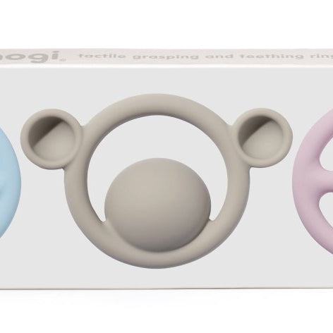 MOLUK Nigi, Nagi & Nogi Teether and Sensory Pastel Colour Set – Baby Teethers for children, available at Learning Bugs UK