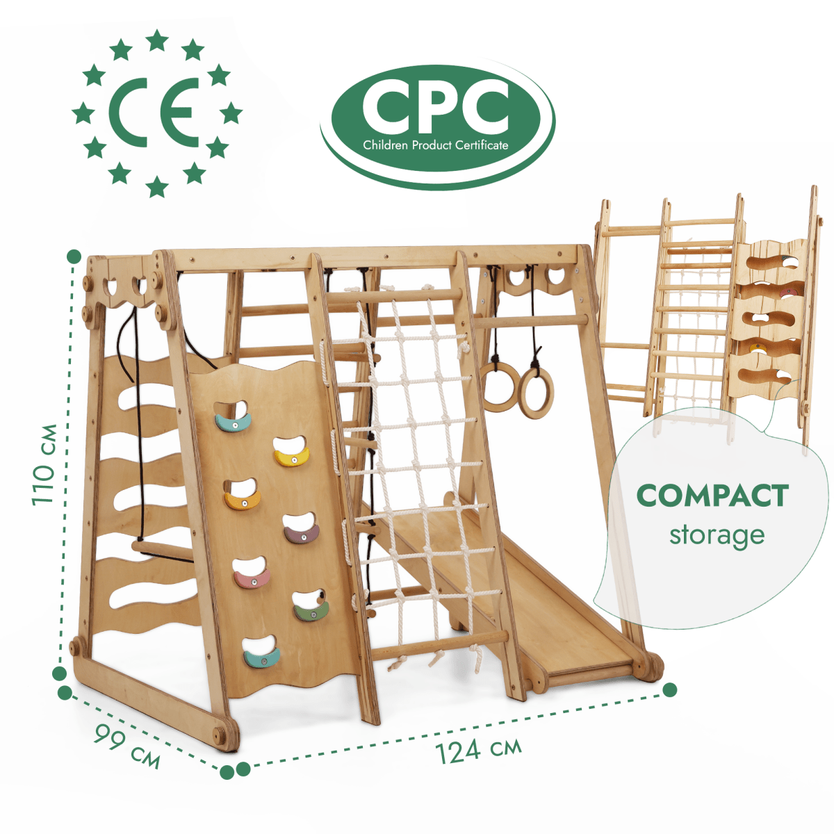 Goodevas 6 in 1 Indoor Playground Climbing Frame – Playhouses for children, available at Learning Bugs UK