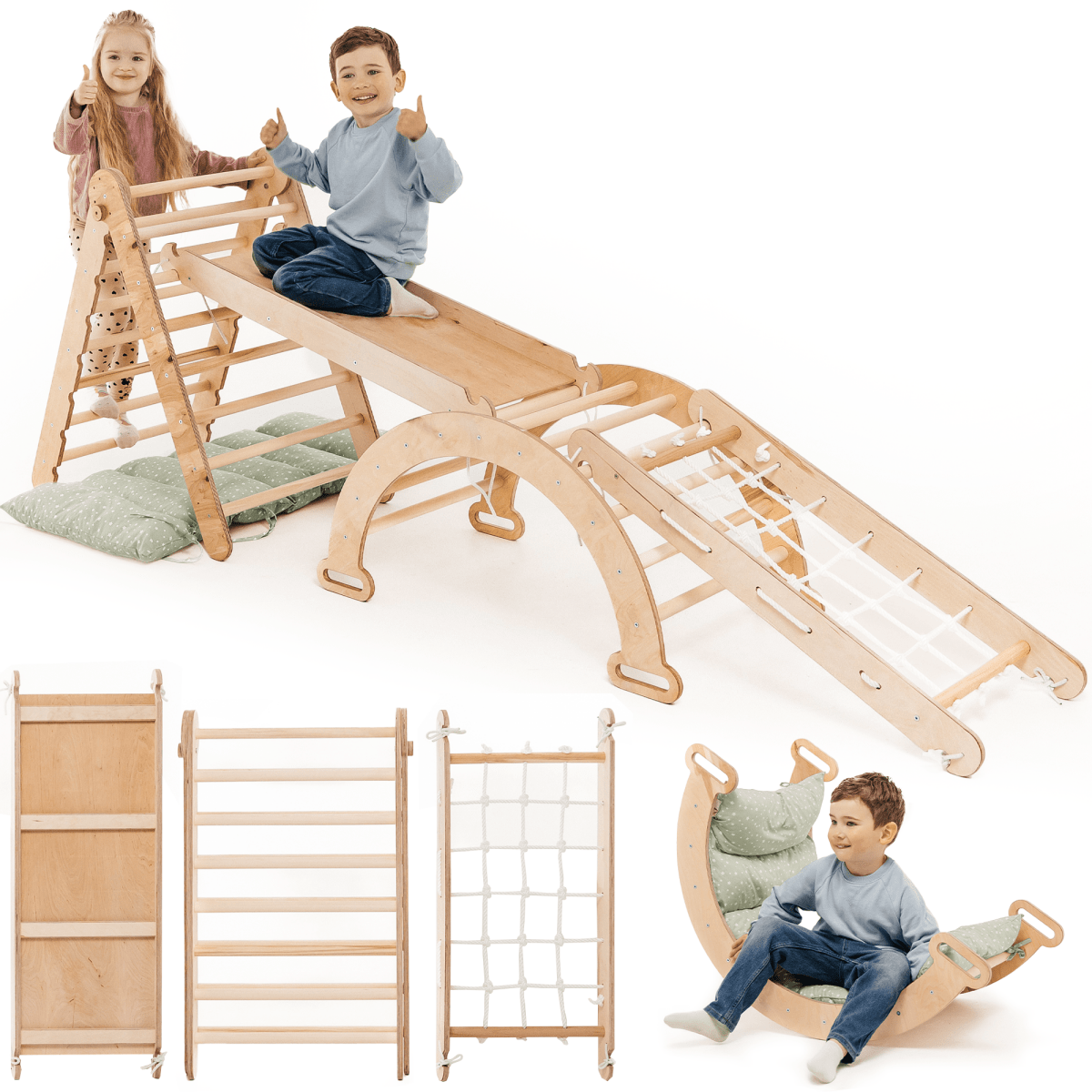 Goodevas 5 in 1 Montessori Climbing Frame – 5in1 Playsets for children, available at Learning Bugs UK
