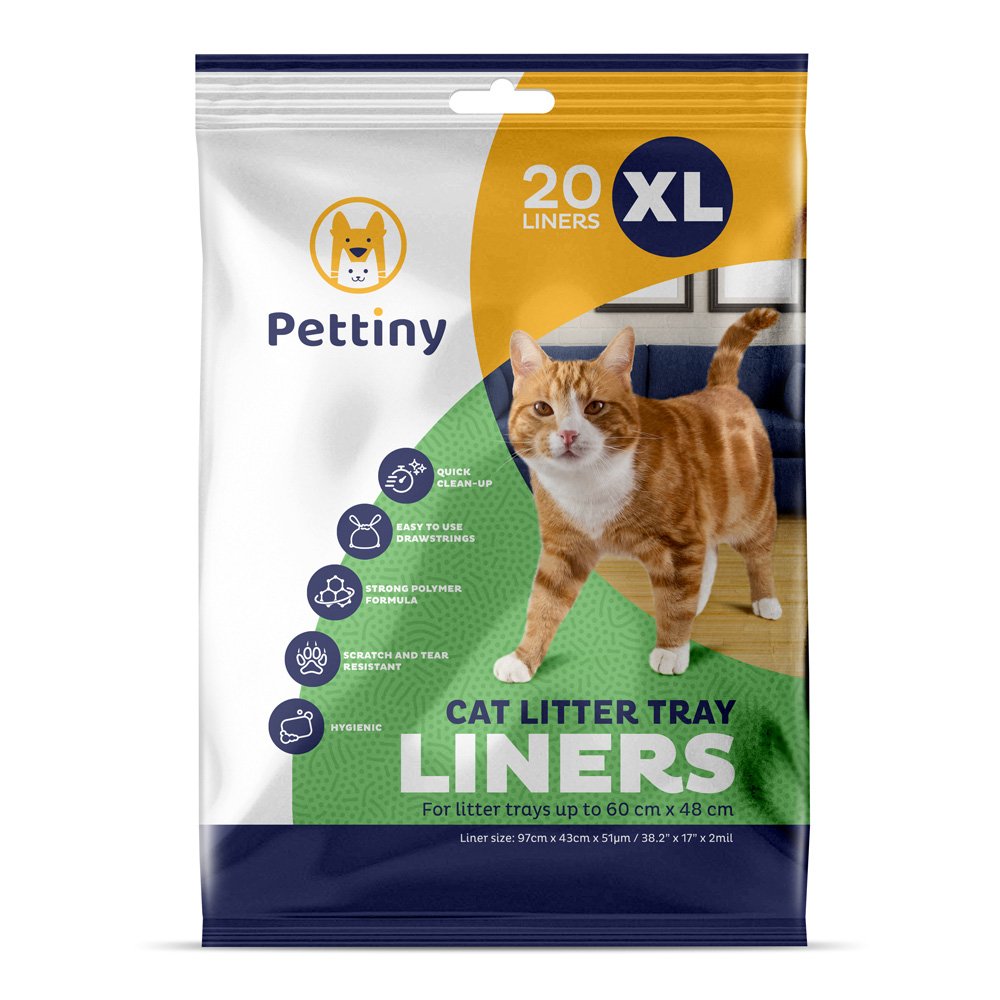 Pettiny 20 XL Cat Litter Tray Liners with Drawstrings Scratch Resistan Learningbugs