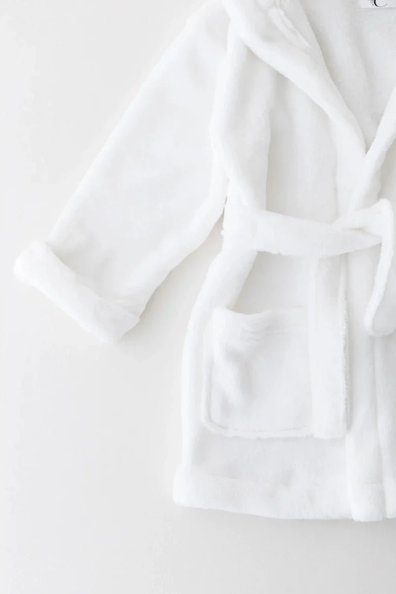 COZY Bear Hooded Dressing Gown Bear Ears - White – Bathrobes & Towels for children, available at Learning Bugs UK