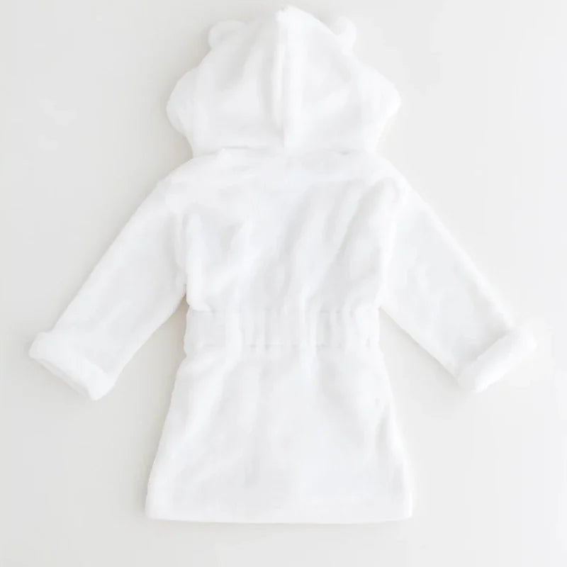 COZY Bear Hooded Dressing Gown Bear Ears - White – Bathrobes & Towels for children, available at Learning Bugs UK