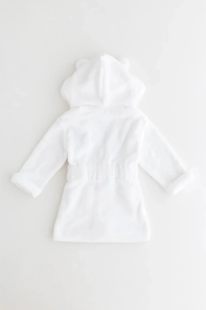 COZY Bear Hooded Dressing Gown Bear Ears - White – Bathrobes & Towels for children, available at Learning Bugs UK