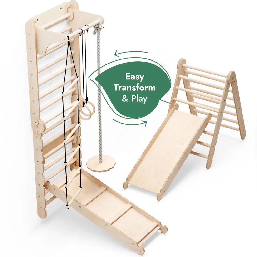 Goodevas 6 in 1 Swedish Wall Climbing Set – Swedish wall for children, available at Learning Bugs UK