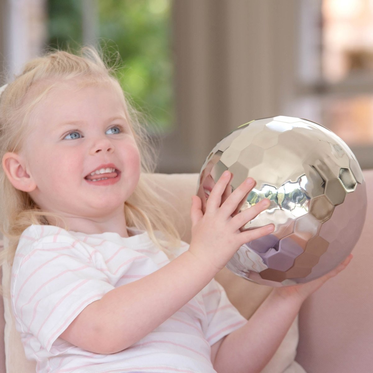 Sensory Steel Tumble Ball – Baby Toys & Activity Equipment for children, available at Learning Bugs UK