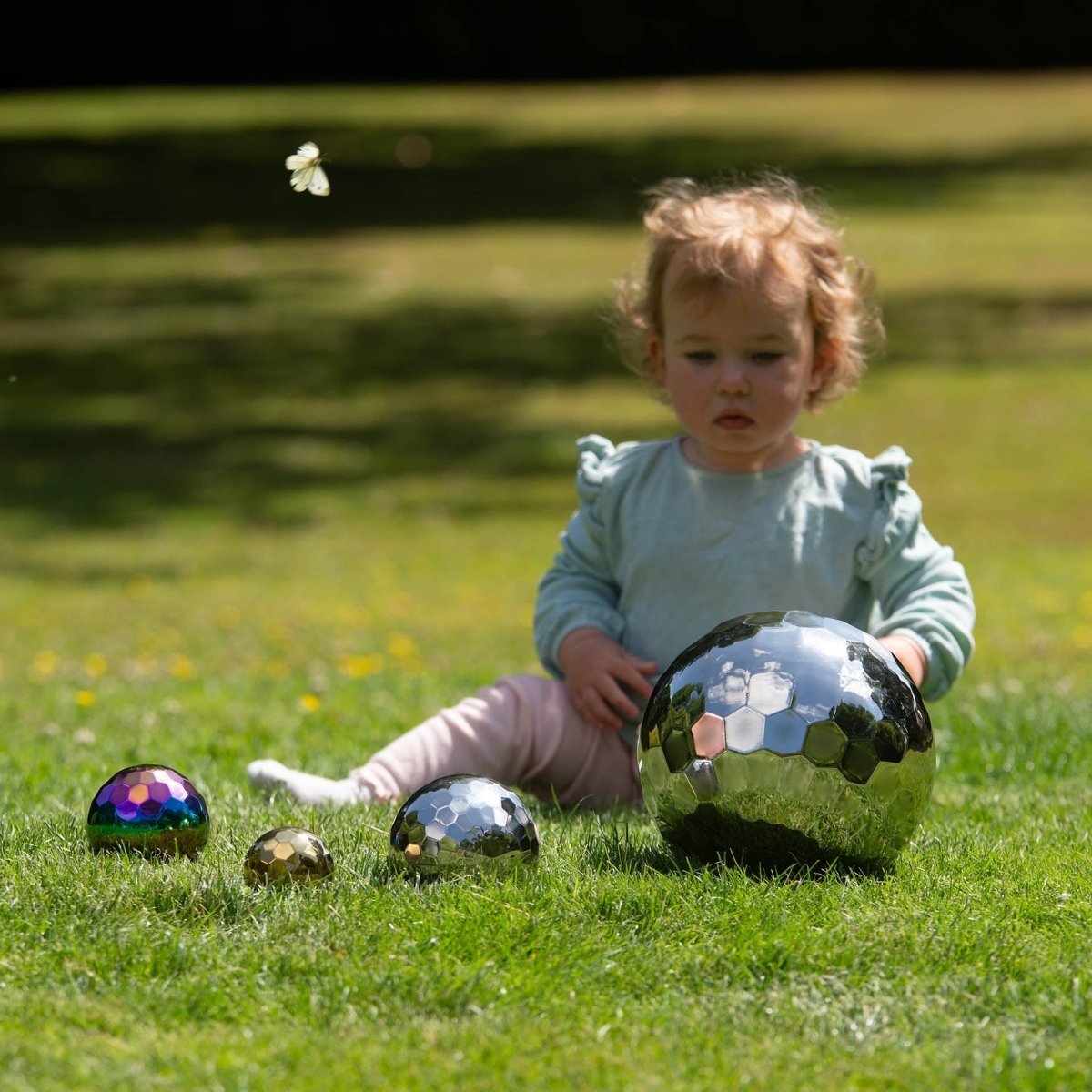 Sensory Steel Tumble Ball – Baby Toys & Activity Equipment for children, available at Learning Bugs UK