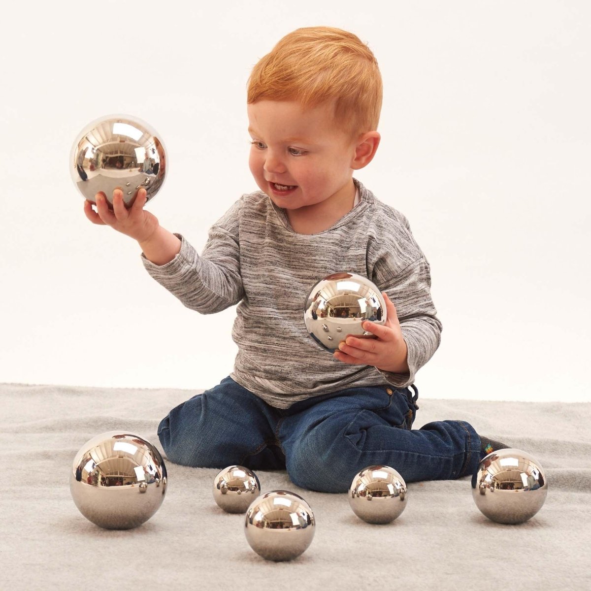 Sensory Steel Sound Balls – Sensory Reflective - Balls for children, available at Learning Bugs UK