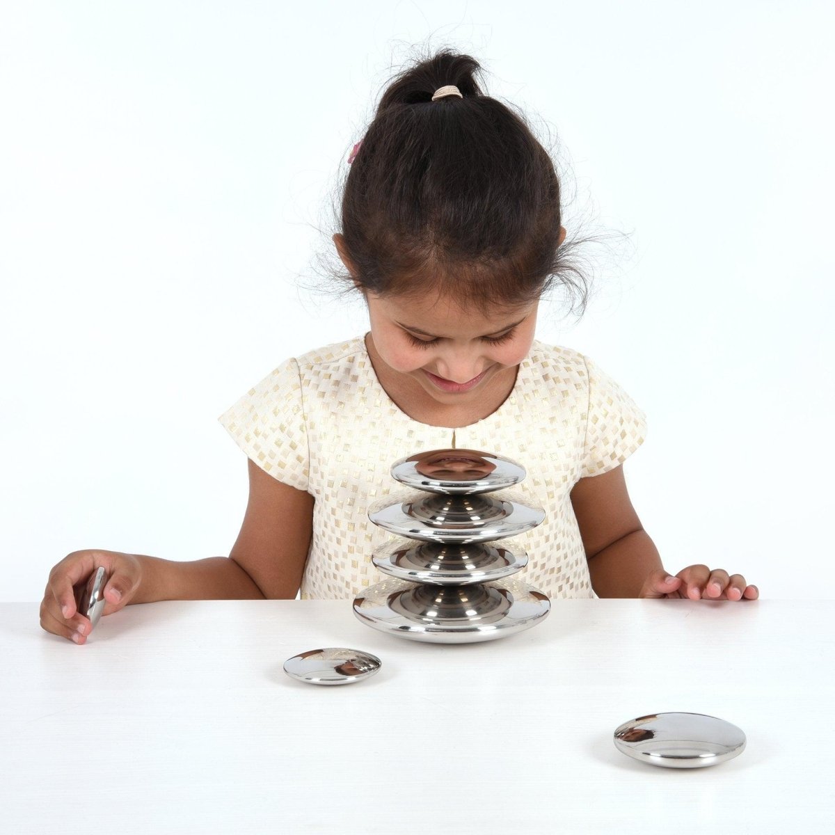 Sensory Steel Silver Buttons – Baby Toys & Activity Equipment for children, available at Learning Bugs UK