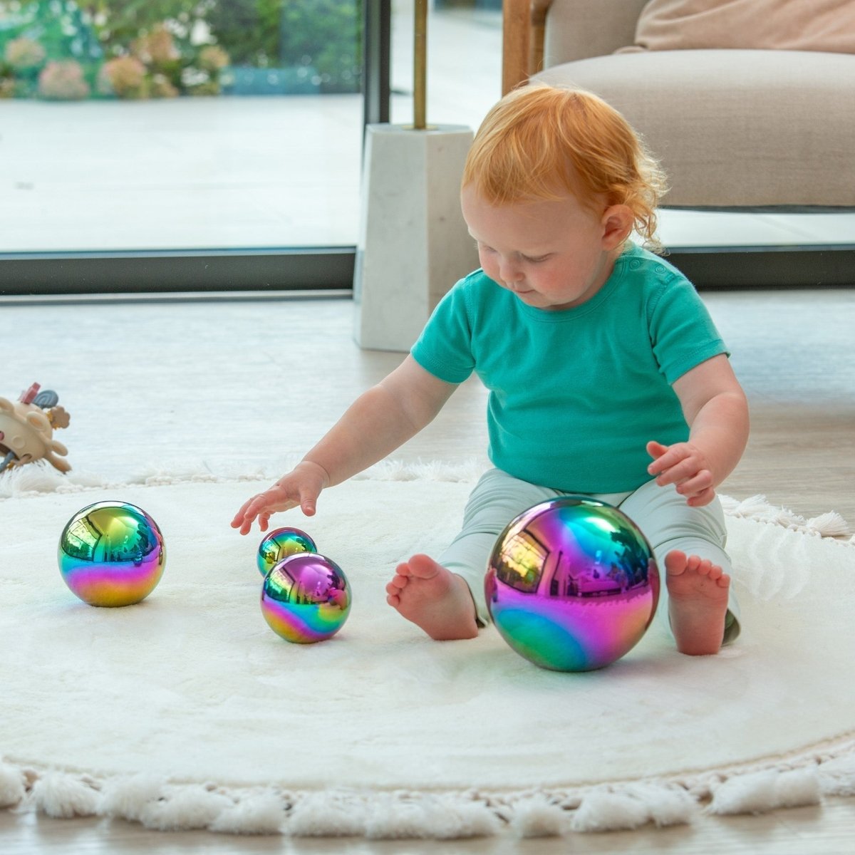 Sensory Steel Colour Burst Balls – Sensory Reflective - Balls for children, available at Learning Bugs UK