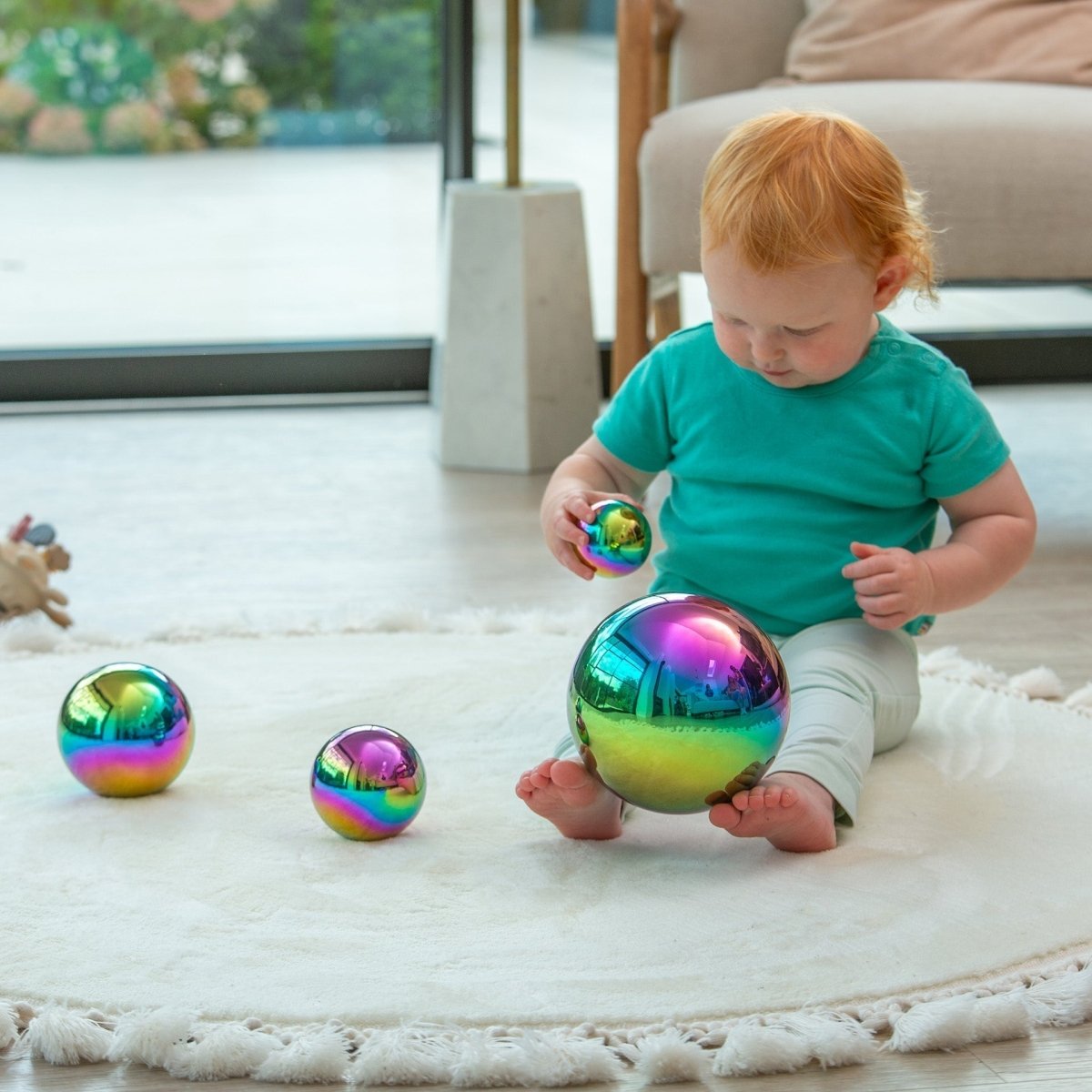 Sensory Steel Colour Burst Balls – Sensory Reflective - Balls for children, available at Learning Bugs UK