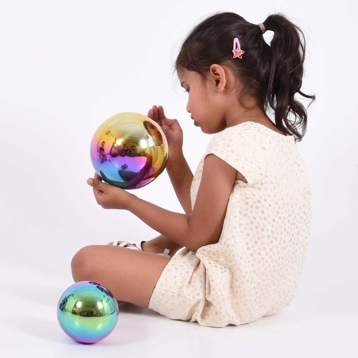 Sensory Steel Colour Burst Balls – Sensory Reflective - Balls for children, available at Learning Bugs UK