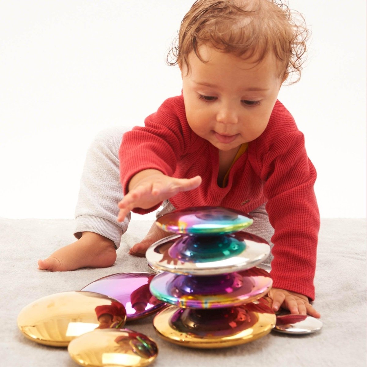 Sensory Steel Colour Burst Buttons – Sensory Reflective - Buttons for children, available at Learning Bugs UK