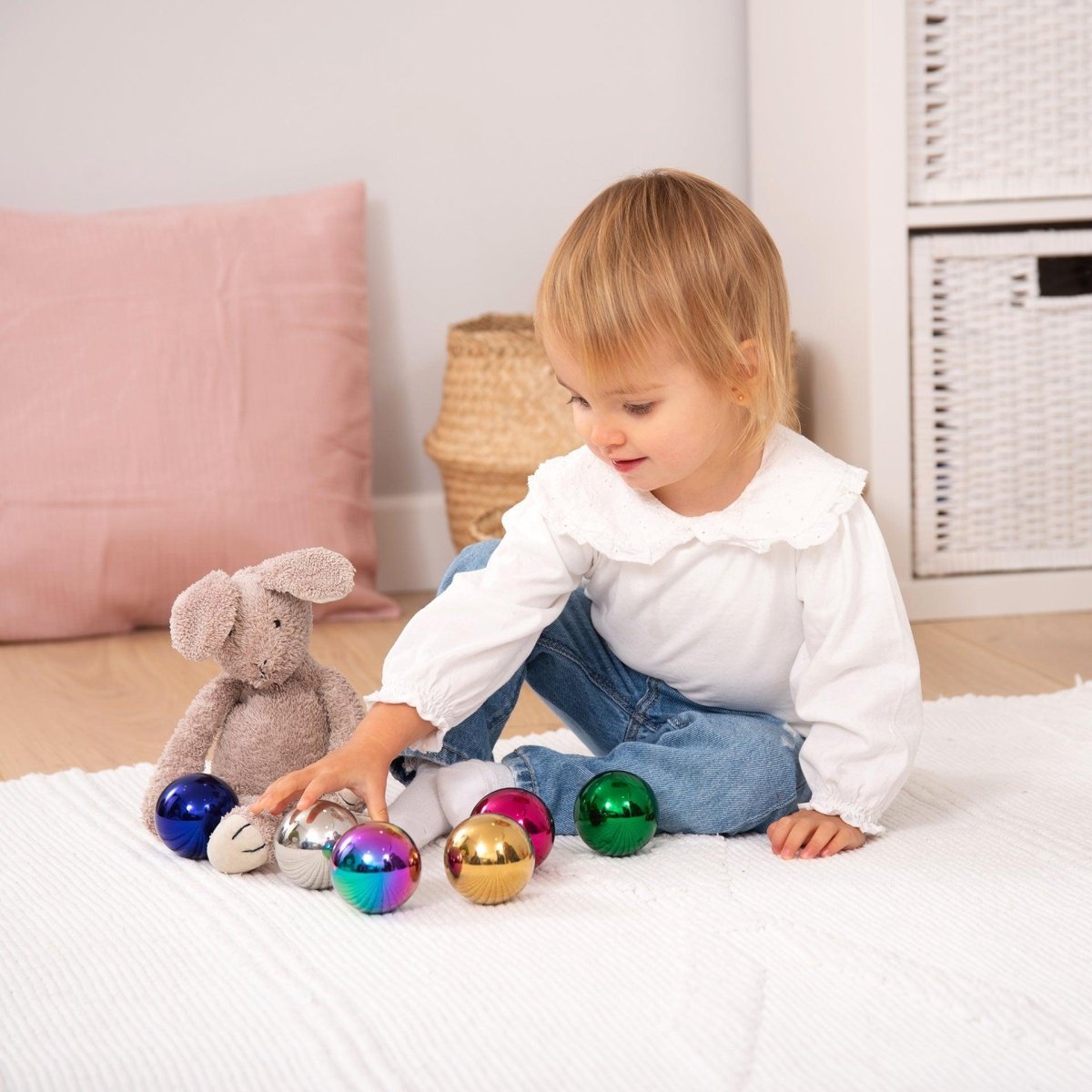 Sensory Steel Colour Mystery Balls – Baby Toys & Activity Equipment for children, available at Learning Bugs UK