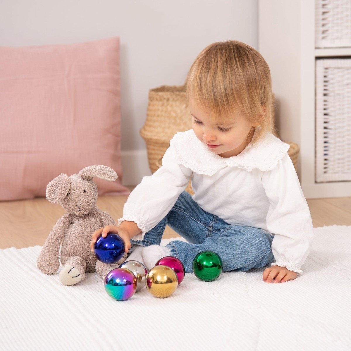 Sensory Steel Colour Mystery Balls – Baby Toys & Activity Equipment for children, available at Learning Bugs UK