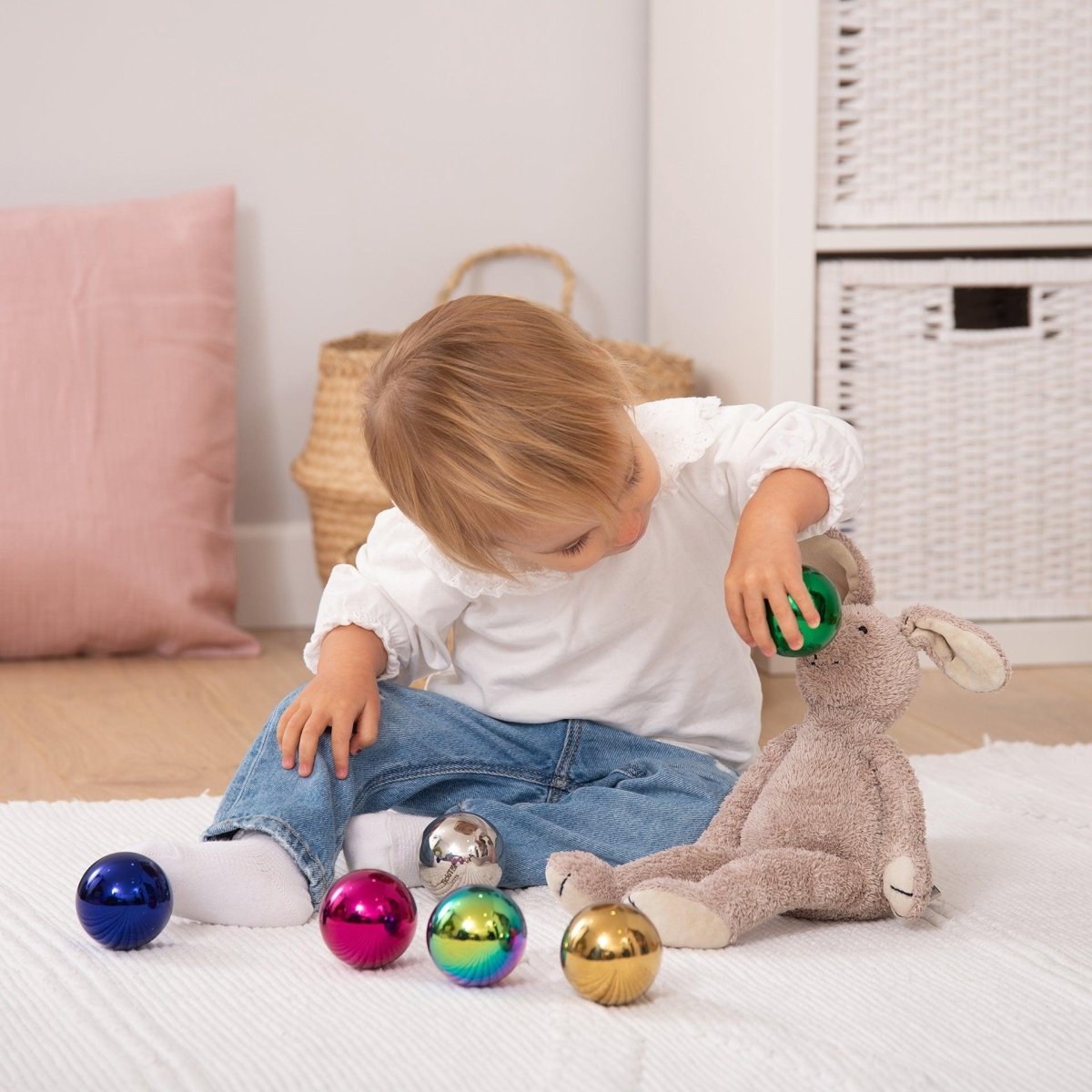 Sensory Steel Colour Mystery Balls – Baby Toys & Activity Equipment for children, available at Learning Bugs UK