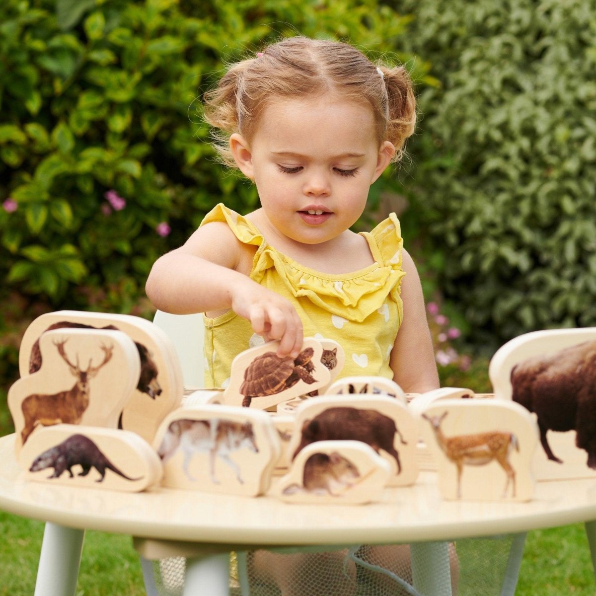 Wooden Forest Animal Blocks – Real Image - Blocks for children, available at Learning Bugs UK