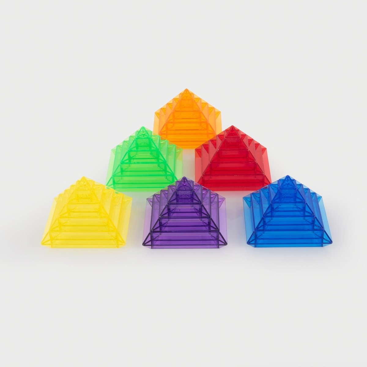 Translucent Colour Pyramid Builder - Pack of 30 – Baby Toys & Activity Equipment for children, available at Learning Bugs UK